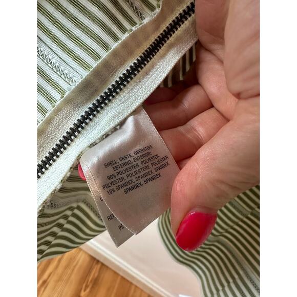 Anthropologie HD Paris Green White Structured Peplum Pleated Tank Top Small - Picture 5 of 9